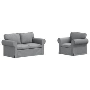 vidaXL Ensemble de Canap&eacute;s 2 pc Gris clair tissu