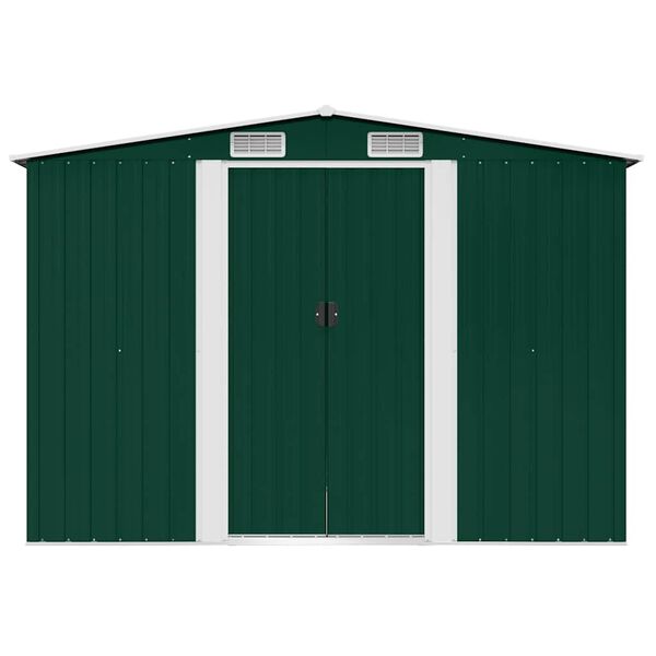 vidaXL Abri de stockage pour jardin M&eacute;tal Vert 257 x 205 x 178 cm