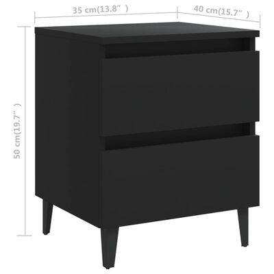 vidaXL Tables de chevet 2 pcs Noir 40x35x50 cm Aggloméré