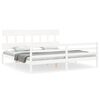 vidaXL Cadre de lit sans matelas blanc 200x200 cm bois massif