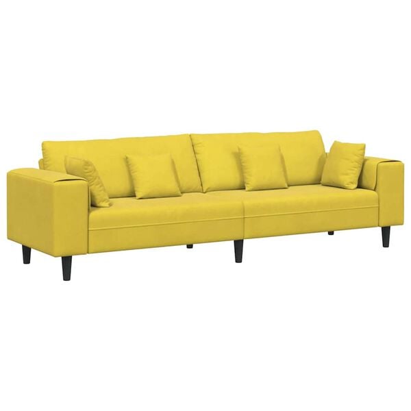 vidaXL Canap&eacute; Jaune 250 x 77 x 76 cm Velours