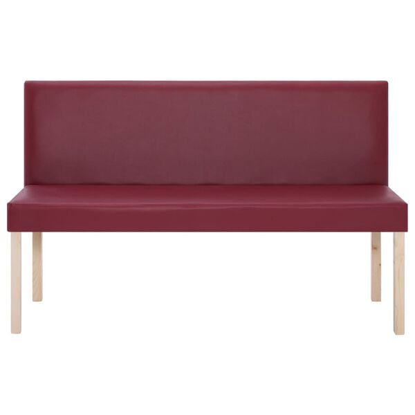 vidaXL Banc 139,5 cm Rouge bordeaux Similicuir