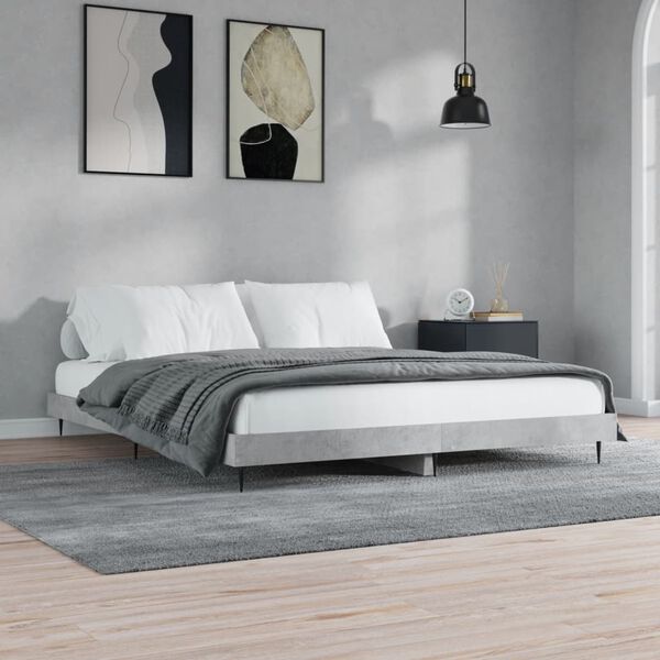 vidaXL Cadre de lit sans matelas gris b&eacute;ton 120x200 cm