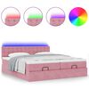 vidaXL Cadre de lit ottoman avec matelas rose 160x200 cm velours