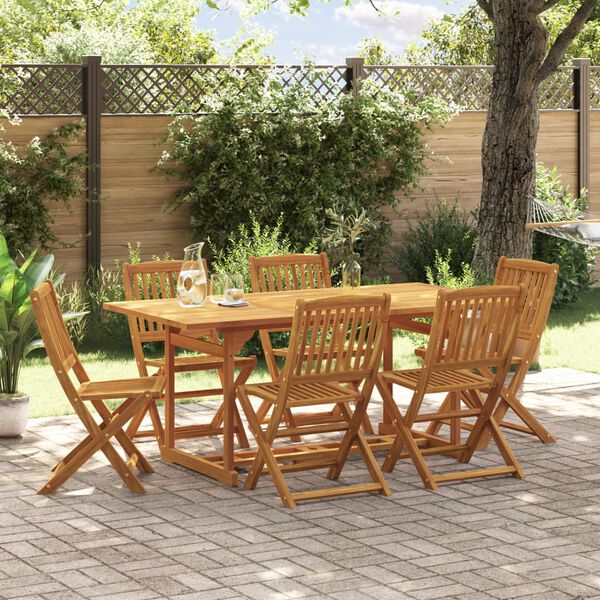 vidaXL Ensemble &agrave; manger de jardin 7 pcs bois massif d'acacia