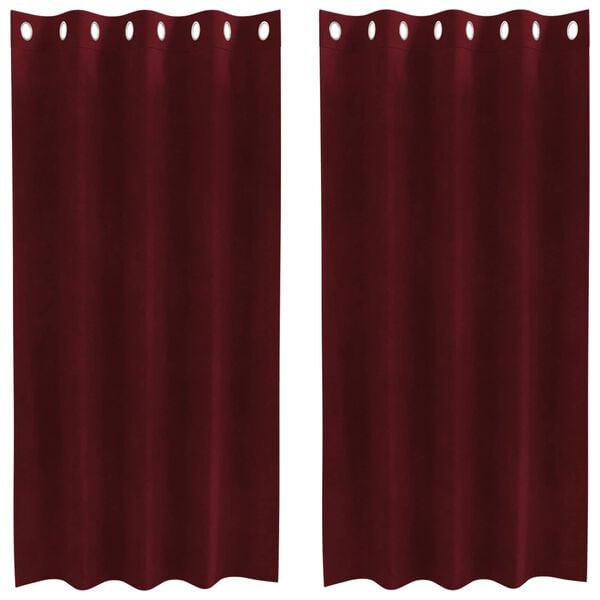 vidaXL Rideaux occultants 2 pcs Bordeaux 140 x 175 cm Velours
