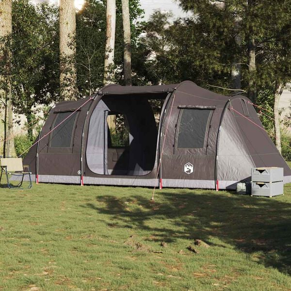 vidaXL Tente de camping tunnel 4 personnes marron imperm&eacute;able