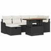 vidaXL Ensemble de canap&eacute; de jardin 7 pcs Noir polyrotin