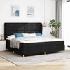 vidaXL Lit &agrave; ressorts avec matelas Noir 200 x 200 cm tissu