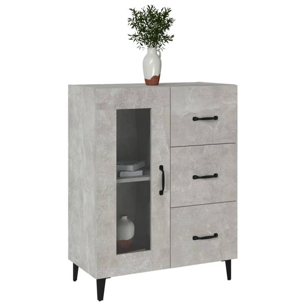 vidaXL Buffet gris béton 69,5x34x90 cm bois d'ingénierie