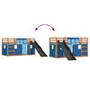 vidaXL Lit superposé sans matelas avec toboggan et rideaux 90x200 cm