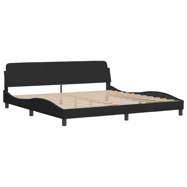 vidaXL Cadre de lit sans matelas Hanko noir 200x200 cm velours
