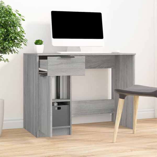 vidaXL Bureau Sonoma gris 100x50x75 cm Bois d'ingénierie
