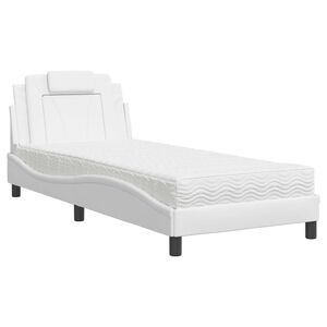 vidaXL Lit Viana avec matelas blanc 80x200 cm similicuir