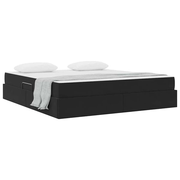 vidaXL Lit avec rangement et matelas Noir 180 x 200 cm Velours
