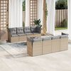 vidaXL Salon de jardin avec coussins 9 pcs beige r&eacute;sine tress&eacute;e
