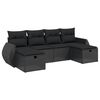 vidaXL Salon de jardin 6 pcs avec coussins noir r&eacute;sine tress&eacute;e