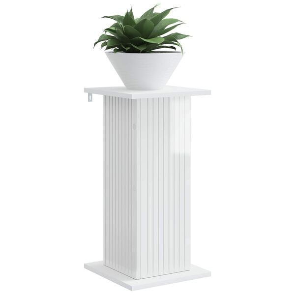 vidaXL Support de Plante Blanc Brillant 30,5 x 30 x 60,5 cm