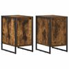 vidaXL Table de chevet 2 pc Ch&ecirc;ne fum&eacute; 39,5 x 30 x 50 cm