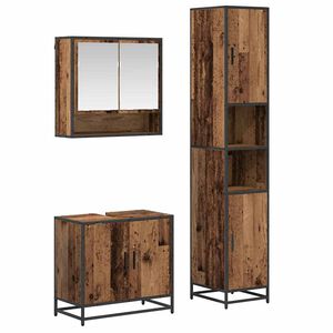 vidaXL Ensemble de mobilier de salle de bain 3 pc Bois Ancien