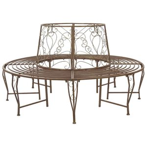 vidaXL Banc d'Arbre 8-Nombre de places &Oslash; 160 x 89 cm Acier
