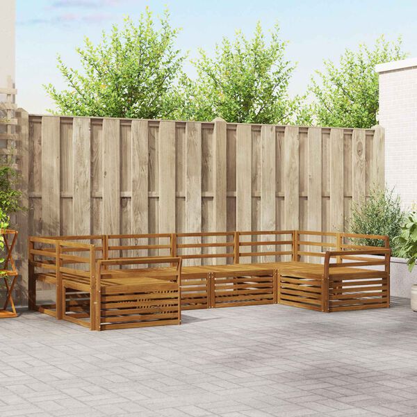 vidaXL Ensembles de canap&eacute;s 6 pcs Naturel Bois d'Acacia Massif