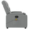 vidaXL Fauteuil inclinable de massage gris clair tissu