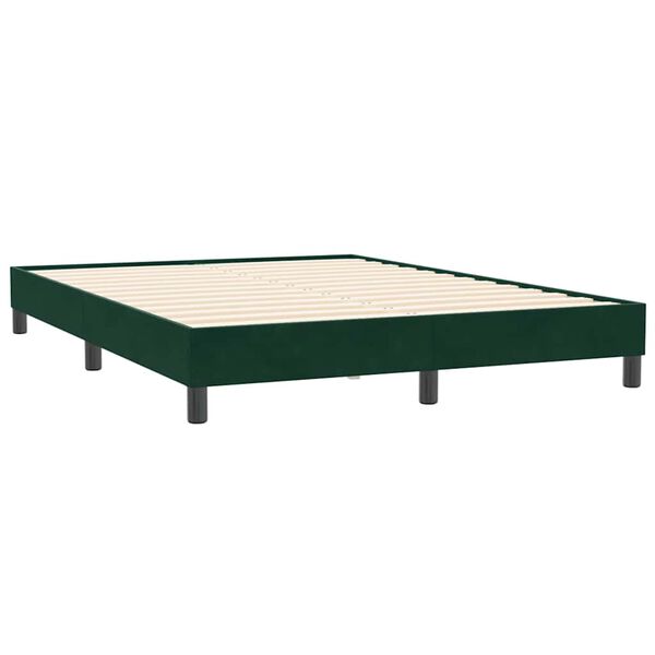 vidaXL Cadre de lit sans matelas vert fonc&eacute; 140x210 cm velours