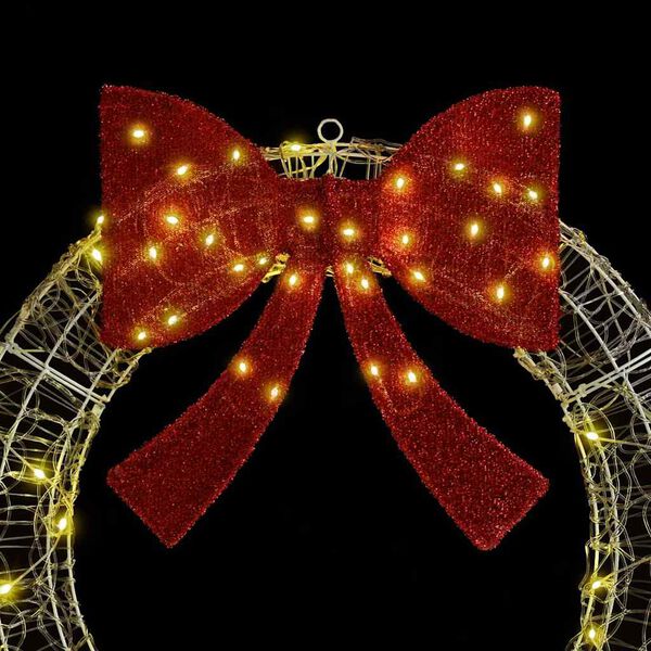 vidaXL Couronne avec 80 LED Blanc chaud 92 x 9.5 x 92 cm Acrylique