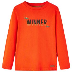 T-shirt pour enfants &agrave; manches longues orange vif 104