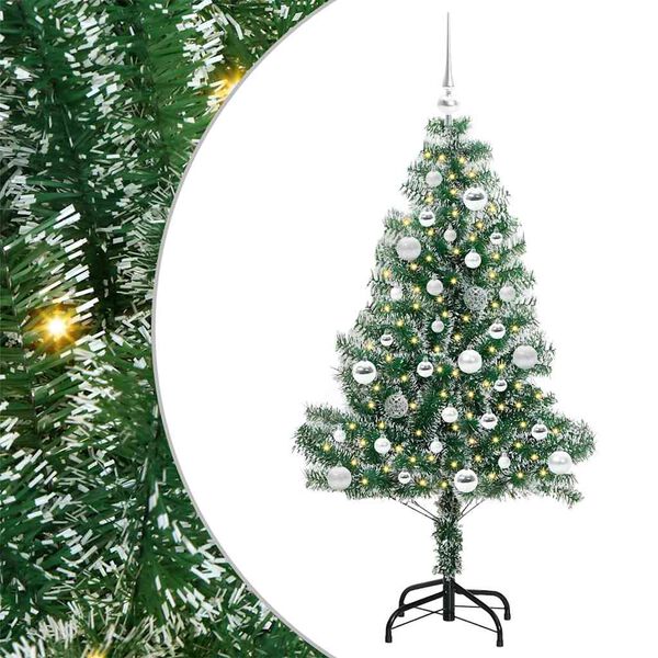 vidaXL Arbre de No&euml;l artificiel floconn&eacute; de neige avec lumi&egrave;re LED