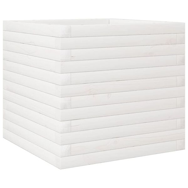 vidaXL Jardini&egrave;re blanc 50x50x45,5 cm bois de pin massif