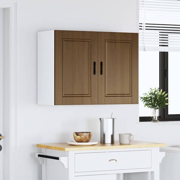 vidaXL Armoire murale de cuisine Porto ch&ecirc;ne marron bois d'ing&eacute;nierie