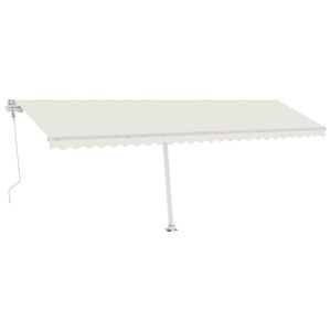 vidaXL Store banne &eacute;lectrique avec LED et capteur 6 x 3 m Cr&egrave;me