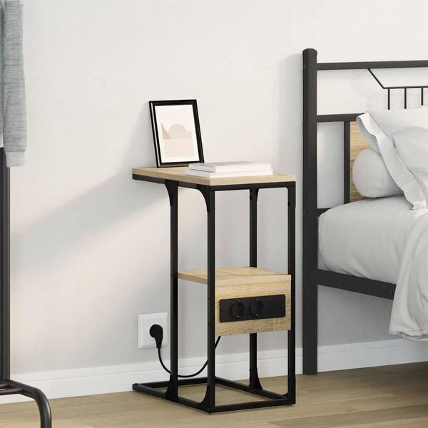 vidaXL Cabinet de chevet avec tiroir Ch&ecirc;ne sonoma 41.5 x 26 x 60.5 cm