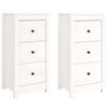 vidaXL Buffets 2 pcs blanc 40x35x80 cm bois massif de pin