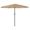 vidaXL Parasol de jardin avec LED et m&acirc;t en acier marron 388x388x248cm
