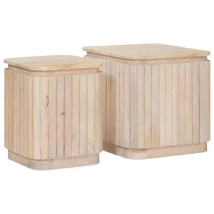 vidaXL Ensemble de Tables de Chevet Artisanales 2 pc Blanc