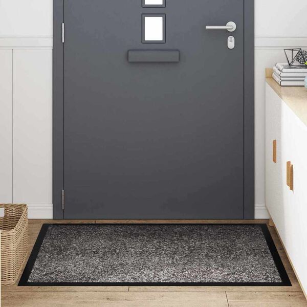 vidaXL Tapis de porte Gris clair 60 x 40 x 1.2 cm Tissu en teddy