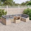 vidaXL Ensemble de salle &agrave; manger pour jardin 11 pcs Beige et gris
