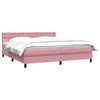 vidaXL Sommier &agrave; lattes de lit avec matelas rose 180x220 cm velours