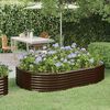 vidaXL Lit sur&eacute;lev&eacute; de jardin Acier galvanis&eacute; marron