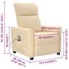 vidaXL Fauteuil de massage Crème Tissu