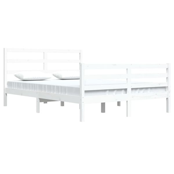 vidaXL Cadre de lit sans matelas blanc bois de pin massif 160x200 cm