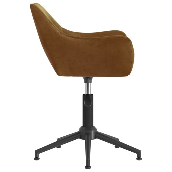 vidaXL Chaise pivotante de salle &agrave; manger Marron Velours