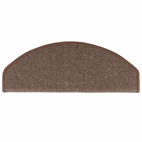 vidaXL Tapis d'escalier 10 pi&egrave;ces 65 x 24 x 4 cm Marron caf&eacute; Demi-rond Grand
