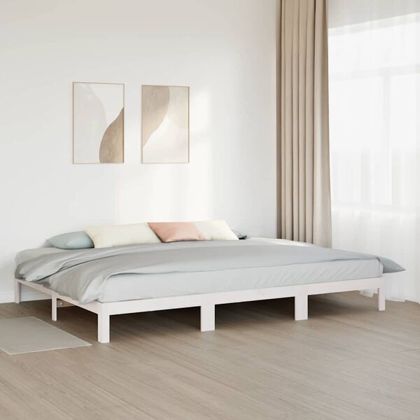 VidaXL Cadre de lit familial sans matelas blanc 240x200 cm