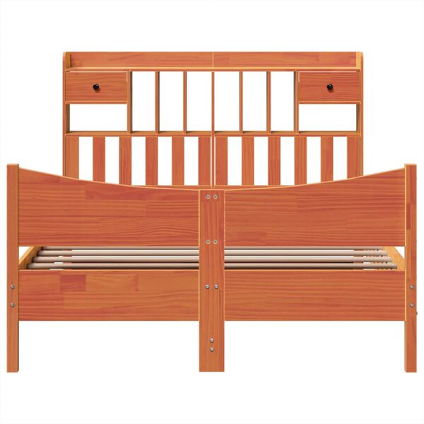 vidaXL Cadre de lit sans matelas cire marron 150x200cm bois pin massif