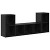 vidaXL Ensemble meuble TV Montage mural 3 pcs Noir Bois d'ing&eacute;nierie