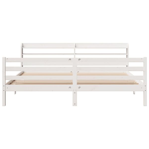 vidaXL Cadre de lit avec t&ecirc;te de lit sans matelas blanc 200x200 cm